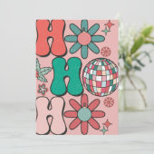 Retro Vintage Kerstmis HoHoHo Fotofamilie Feestdagenkaart (Staand voorkant)