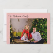 Retro Vintage Kerstmis HoHoHo Fotofamilie Feestdagenkaart (Achterkant)