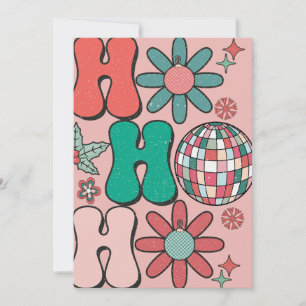 Retro Vintage Kerstmis HoHoHo Fotofamilie Feestdagenkaart