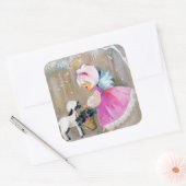 Retro vintage Kerstmis Holiday Angel sticker (Envelop)