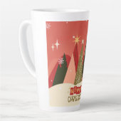 Retro/Vintage Kerstmis kerstboom Latte Mok (Linkerhoek)
