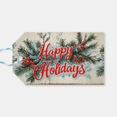 Retro Vintage Kerstmis: Mid Century Yuletide 2 Cadeaulabel (Achterkant Horizontaal)