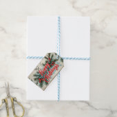 Retro Vintage Kerstmis: Mid Century Yuletide 2 Cadeaulabel (Met Touw)