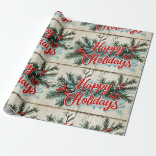 Retro Vintage Kerstmis: Mid Century Yuletide 2 Cadeaupapier