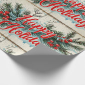 Retro Vintage Kerstmis: Mid Century Yuletide 2 Cadeaupapier (Hoek)