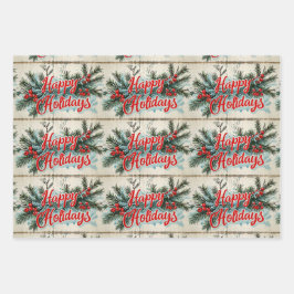 Retro Vintage Kerstmis: Mid Century Yuletide 2 Inpakpapier Vel