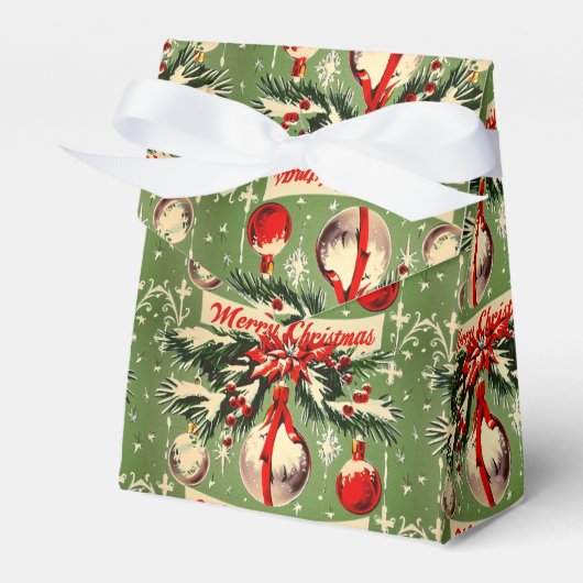 Retro Vintage Kerstmis: Mid Century Yuletide 3 Bedankdoosjes (Voorkant Zijde)