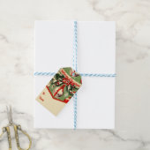 Retro Vintage Kerstmis: Mid Century Yuletide 3 Cadeaulabel (Met Touw)