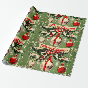 Retro Vintage Kerstmis: Mid Century Yuletide 3 Cadeaupapier