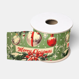 Retro Vintage Kerstmis: Mid Century Yuletide 3 Grosgrain Lint