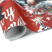 Retro Vintage Kerstmis: Mid Century Yuletide Cadeaupapier (Rol Hoek)