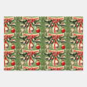 Retro Vintage Kerstmis: Mid Century Yuletide Inpakpapier Vel (Voorkant 2)