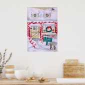 Retro vintage Kerstmis poster (Keuken)