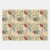 Retro Vintage Kerstmis: Santa's Arctic Adventure Inpakpapier Vel (Voorkant 3)