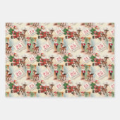Retro Vintage Kerstmis "Santa's Big Day" Inpakpapier Vel (Voorkant)