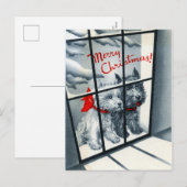 retro vintage Kerstmis Scotty dog Feestdagenkaart (Voorkant / Achterkant)