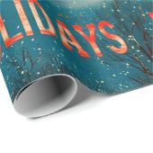 Retro Vintage Kerstmis: Sneeuwachtige Dorpsscène 3 Cadeaupapier (Rol Hoek)