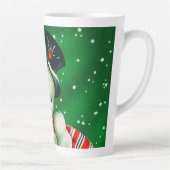 Retro vintage Kerstmis Snowman Holiday Latte Mok (Rechts)