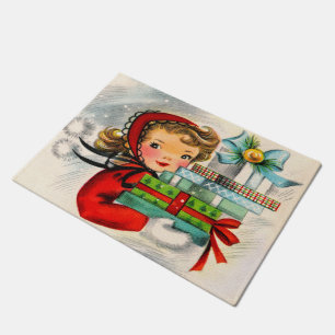 Retro vintage Kerstmis-winkeltje Holiday doormat Deurmat