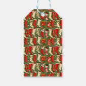 Retro Vintage Kerstmutsen Groen Cadeaulabel (Achterkant)