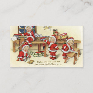Retro Vintage-kerstnaalden toevoegen berichtkaart Visitekaartje