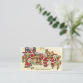 Retro Vintage-kerstnaalden toevoegen berichtkaart Visitekaartje (Staand voorkant)
