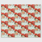 Retro Vintage - kerstnamerammer Cadeaupapier (Vlak)