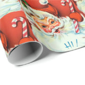 Retro Vintage - kerstnamerammer Cadeaupapier (Rol Hoek)