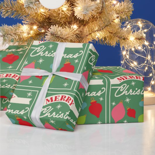 Retro Vintage-kerstpapier Cadeaupapier (Feestdagen)
