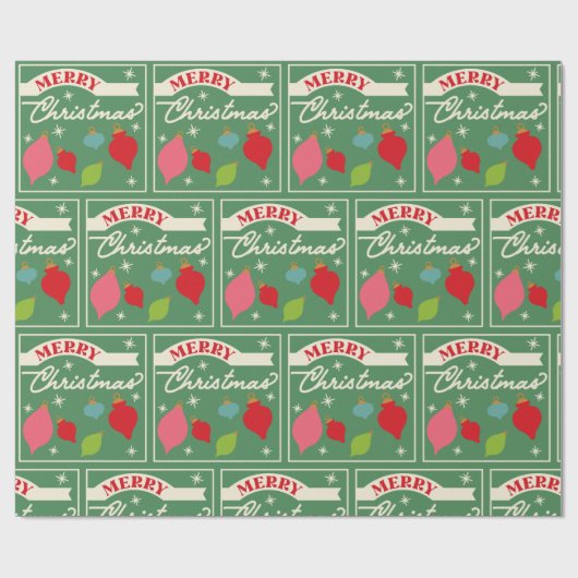 Retro Vintage-kerstpapier Cadeaupapier (Vlak)