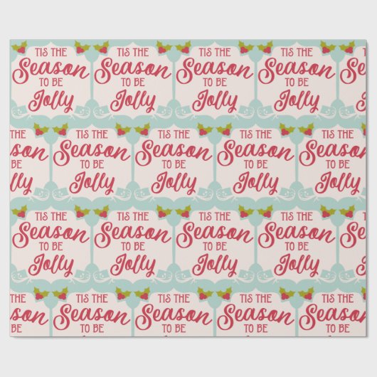 Retro Vintage-kerstpapier Cadeaupapier (Vlak)