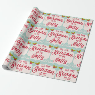 Retro Vintage-kerstpapier Cadeaupapier