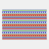 Retro Vintage-kerstpatroon Inpakpapier Vel (Voorkant 2)