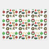 Retro Vintage-kerstpatroon Santa claus Wrappi Inpakpapier Vel (Voorkant 2)