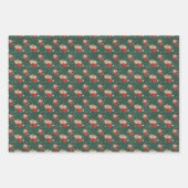 Retro Vintage-kerstpatroon Santa claus Wrappi Inpakpapier Vel (Voorkant 2)