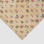 Retro Vintage-kerstpatroon Tissuepapier (Detail)