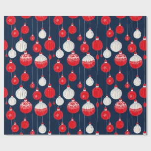 Retro Vintage-kerstreclentpatroon Cadeaupapier