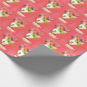 Retro vintage kerstreder Holiday Cadeaupapier (Hoek)