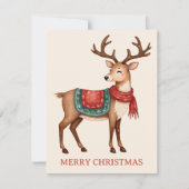 Retro Vintage Kerstrendier Gepersonaliseerd Notitiekaartje (Voorkant)