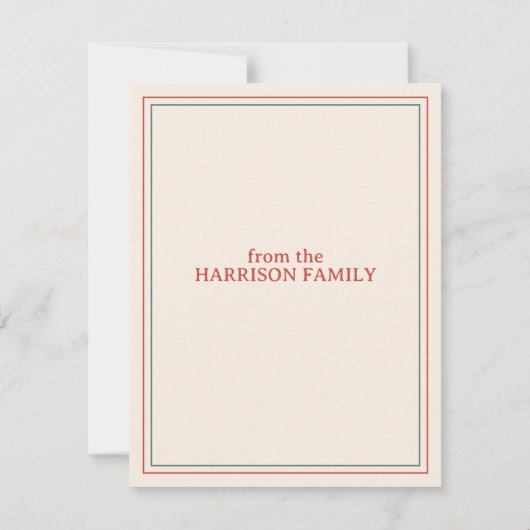 Retro Vintage Kerstrendier Gepersonaliseerd Notitiekaartje (Achterkant)