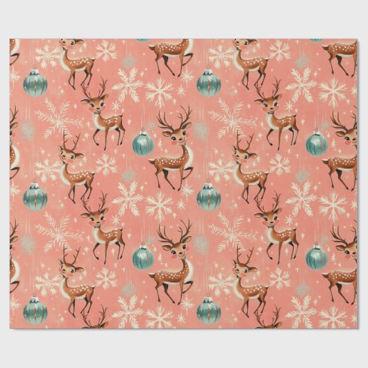 Retro Vintage Kerstrendier II inpakpapier (Vlak)