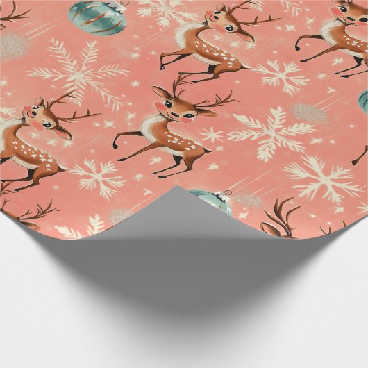 Retro Vintage Kerstrendier II inpakpapier (Hoek)