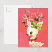 retro vintage Kerstrendier Vakantie briefkaart (Voorkant / Achterkant)