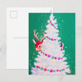 Retro vintage kerstrendierboom briefkaart (Voorkant / Achterkant)