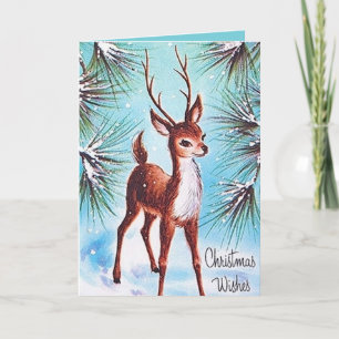 Retro vintage kerstrendieren voeg berichtkaart toe feestdagen kaart
