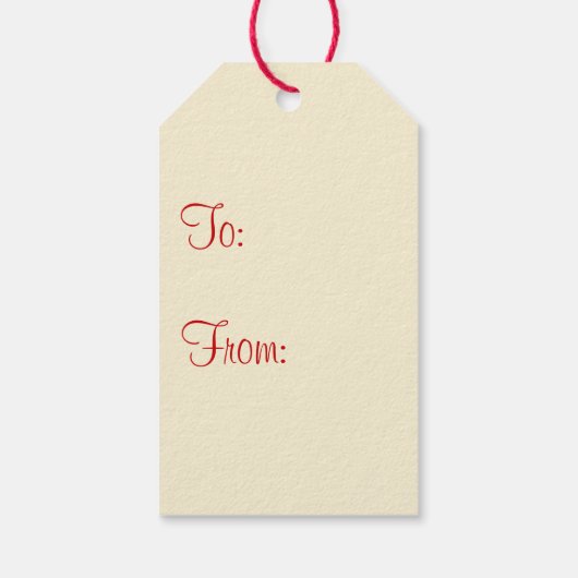 Retro Vintage-kerstsierpatronen op rood Cadeaulabel (Achterkant)