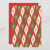 Retro Vintage-kerstsierpatronen op rood Kaart (Voorkant / Achterkant)
