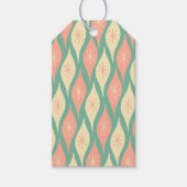 Retro Vintage-kerstsierpatroonroze Cadeaulabel (Voorkant)