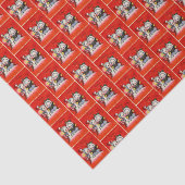 retro vintage kerstsneeuw kinder getild feest  tissuepapier (Detail)