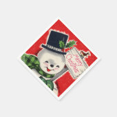 Retro vintage-kerstsneeuwfeest servet (Hoek)